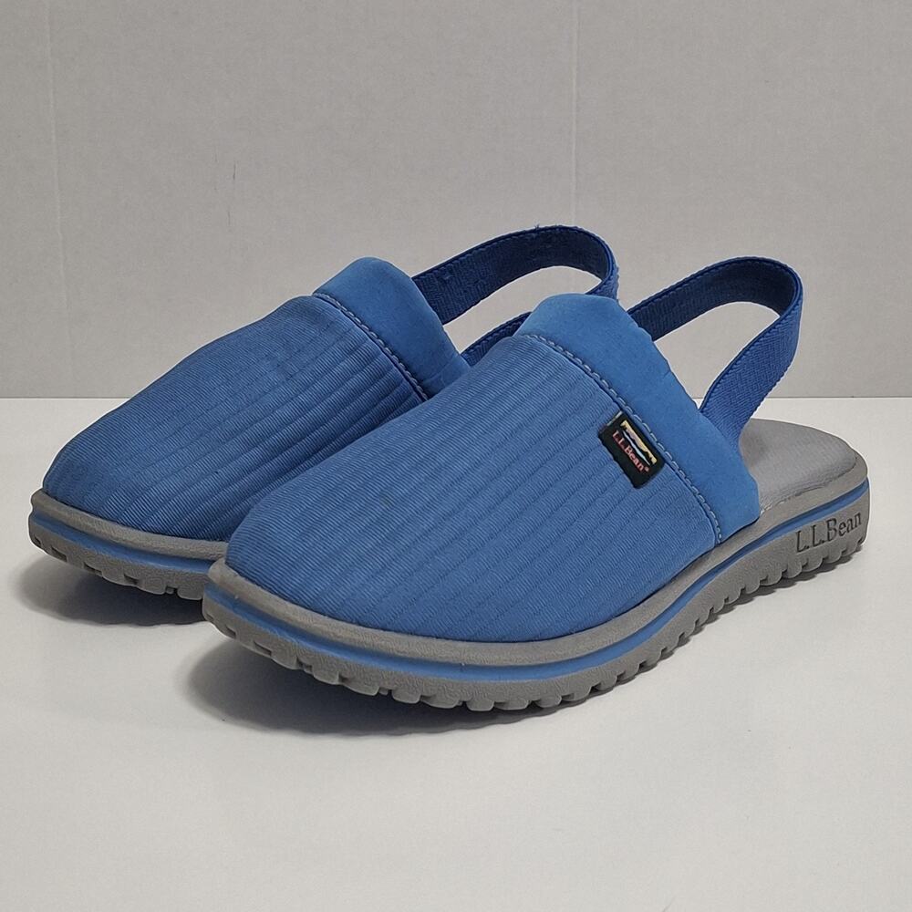 LL Bean Unisex Kids Blue Mule Slippers Sandals - Size Kids 1-2